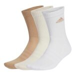 adidas Sportsocken Crew Cushioned (Fußgewölbeunterstützung, durchgehend gepolstert) beige/braun/weiss - 3 Paar