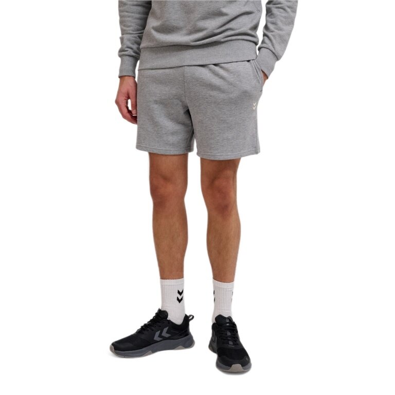 hummel Freizeithose hmlPULSE Sweat Short (Baumwolle, hoher Tragekomfort) kurz grau Herren