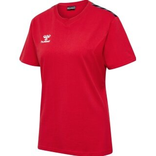 hummel Sport-Shirt hmlAUTHENTIC CO (100% Baumwolle) Kurzarm rot Damen