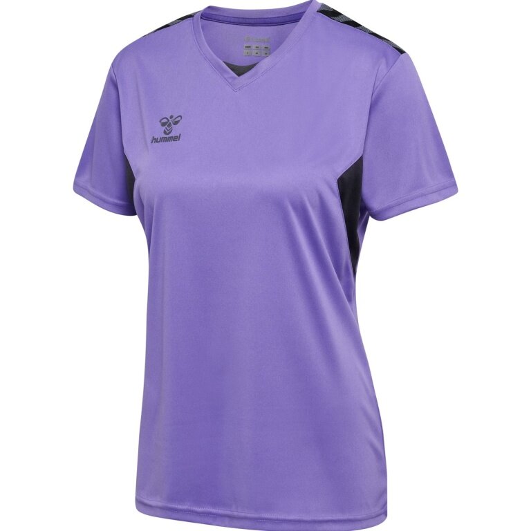 hummel Sport-Shirt hmlAUTHENTIC Jersey (100% Polyester) Kurzarm violett/schwarz Damen