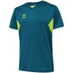 hummel Sport-Tshirt hmlAUTHENTIC Jersey (100% Polyester) Kurzarm coralblau/limegrün Kinder