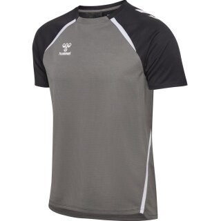 hummel Sport-Tshirt hmlLEAD 2.0 Jersey (rec. Polyester, schnelltrocknend) grau/schwarz Herren