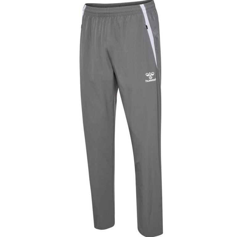 hummel Sporthose hmlLEAD 2.0 Woven Pant (rec. Polyester, atmungsaktiv) lang grau Herren