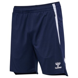 hummel Sporthose hmlLEAD 2.0 Training Shorts (rec. Polyester, mit Reißverschlusstaschen) kurz marineblau Herren