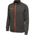 hummel Sport-Trainingsjacke hmlAUTHENTIC Poly Zip (gestrickter Polyester, mit Reißverschlusstaschen) asphaltgrau Herren