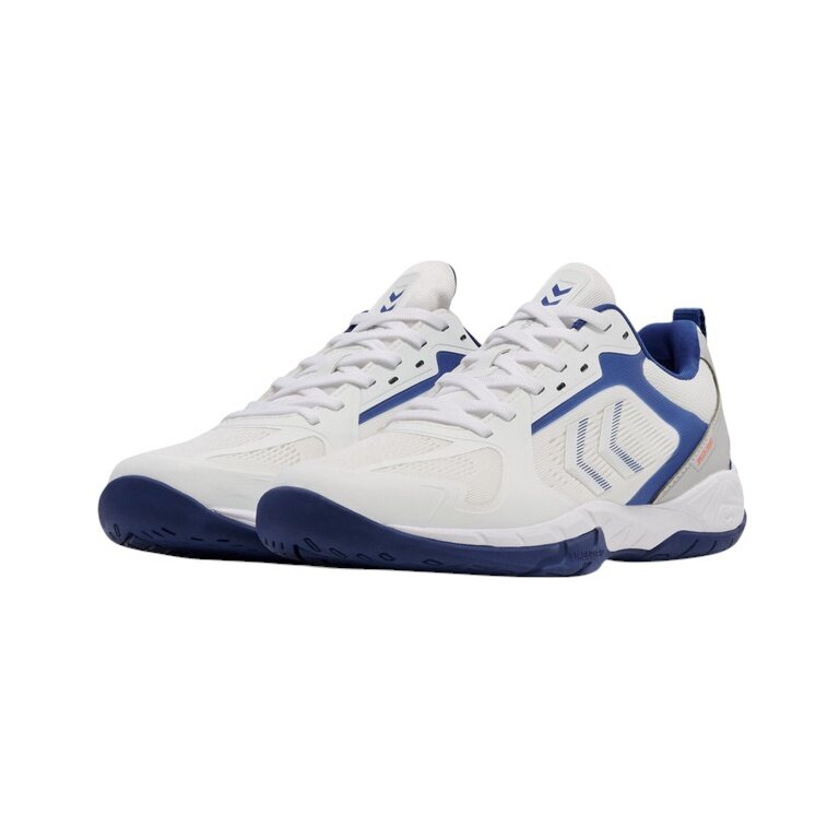 hummel Hallen-Indoorschuhe Speed Court weiss/blau Herren