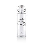 soulbottles Trinkflasche water is a human right Glas (Glasflasche, Keramikdeckel, Edelstahlbügel) 600ml transparent