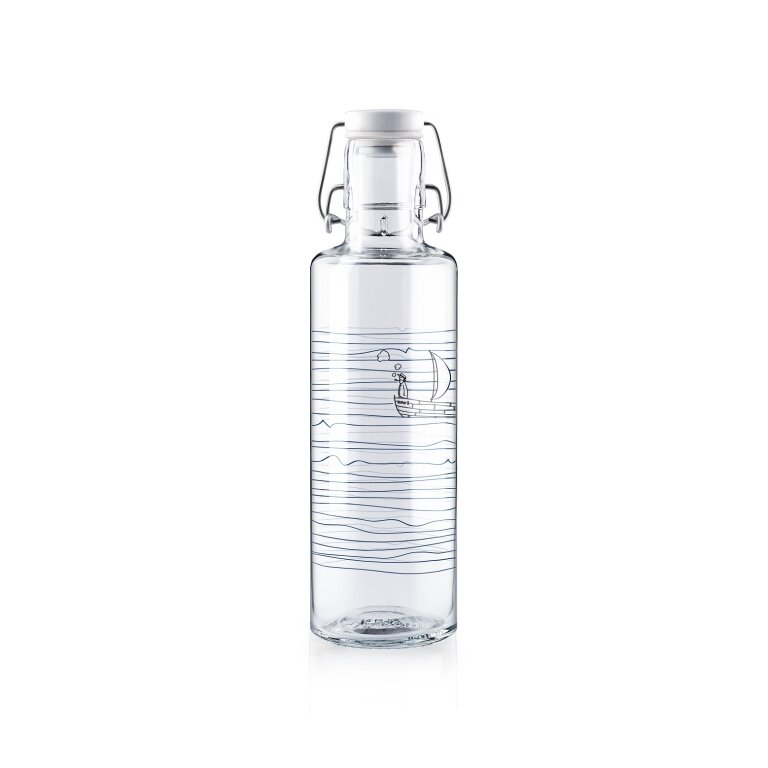 soulbottles Trinkflasche heimat wasser Glas (Glasflasche, Keramikdeckel, Edelstahlbügel) 600ml transparent