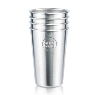 soulbottles Trinkbecher soulcoup steel Plain (Edelstahl) 4x400ml silber