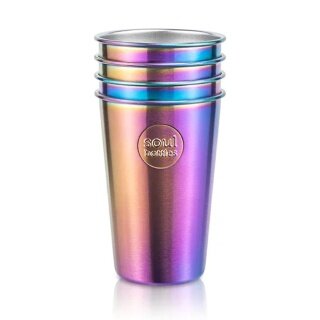 soulbottles Trinkbecher soulcoup steel Utopia (Edelstahl) 4x400ml blau/violett