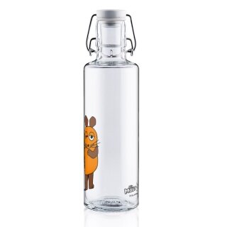 soulbottles Trinkflasche die maus Glas (Glasflasche, Keramikdeckel, Edelstahlbügel) 600ml transparent