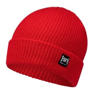 super natural Wintermütze Merino Basic Beanie (Merinowolle, idealer Wärmeschutz) rot - 1 Stück