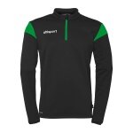 uhlsport Langarmshirt Ziptop Squad 27 (Stehkragen) schwarz/grün Herren