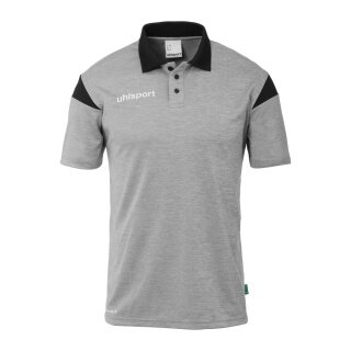 uhlsport Sport-Polo Squad 27 (100% rec. Polyester) hellgrau/schwarz Kinder