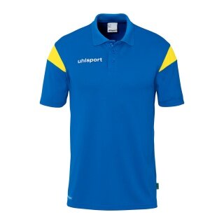 uhlsport Sport-Polo Squad 27 (100% rec. Polyester) azurblau/gelb Kinder