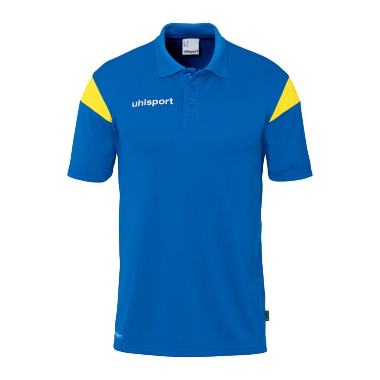 uhlsport Sport-Polo Squad 27 (100% rec. Polyester) azurblau/gelb Herren