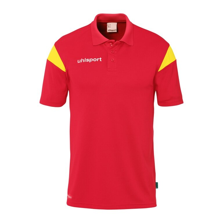 uhlsport Sport-Polo Squad 27 (100% rec. Polyester) rot/gelb Herren